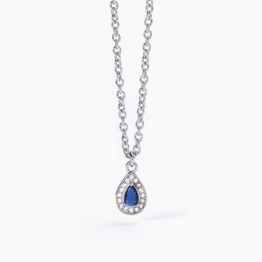 Collana 2Jewels donna con ciondolo a goccia blu