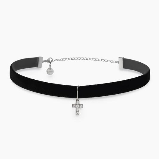 Choker 2Jewels donna in velluto con croce