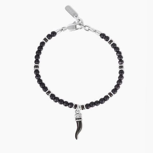 Bracciale uomo 2Jewels ematite e corno pendente