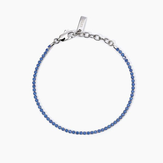 Bracciale uomo 2Jewels Tennis con cristalli blu