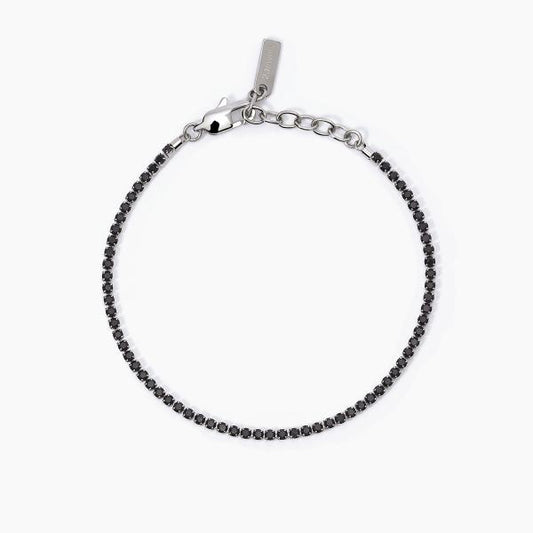 Bracciale uomo 2Jewels Tennis con cristalli neri