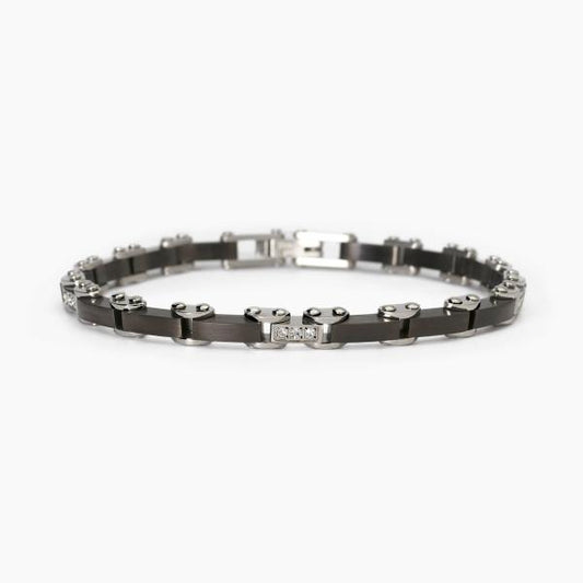 Bracciale uomo 2Jewels Gunmetal e cristalli