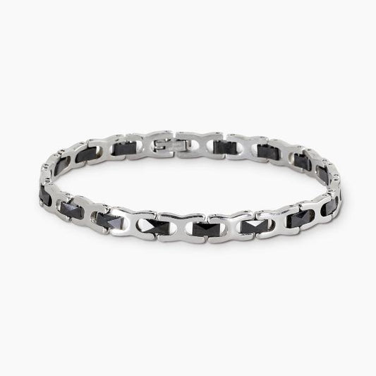 Bracciale uomo 2Jewels con elementi in ceramica neri