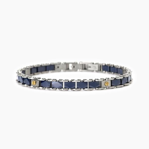 Bracciale uomo 2Jewels con elementi in ceramica blu