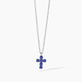 Collana  Mabina con ciondolo croce e zaffiri sintetici