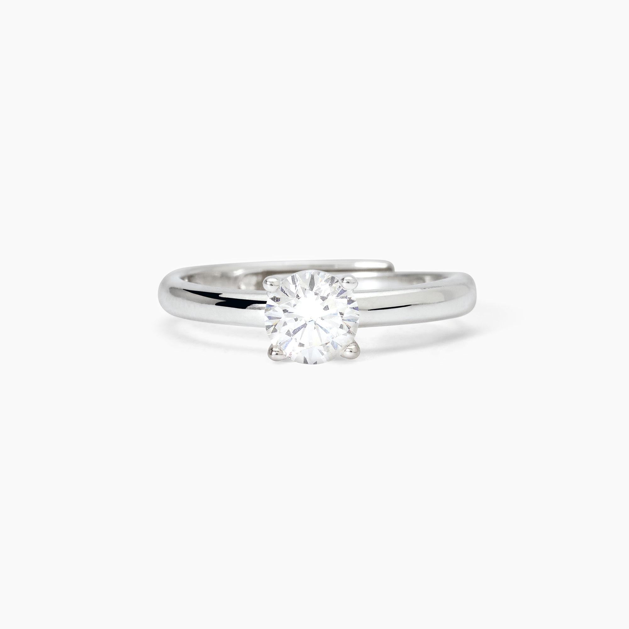 Anello donna Mabina solitario in argento rodiato con zircone