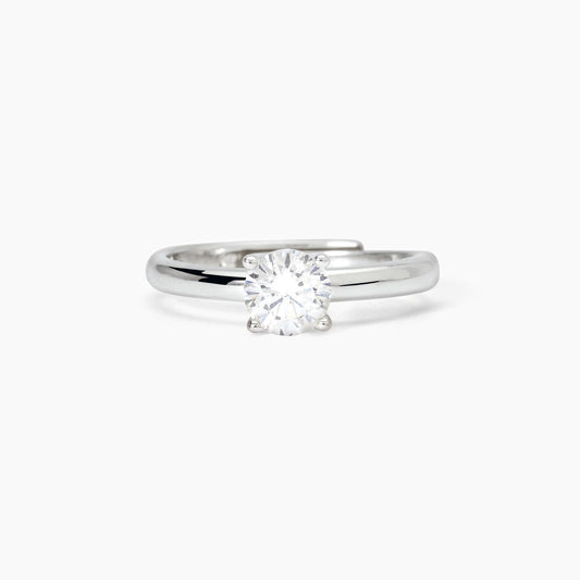 Anello donna Mabina solitario in argento rodiato con zircone