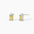 Orecchini Mabina donna in argento con zircone Lemon taglio princess