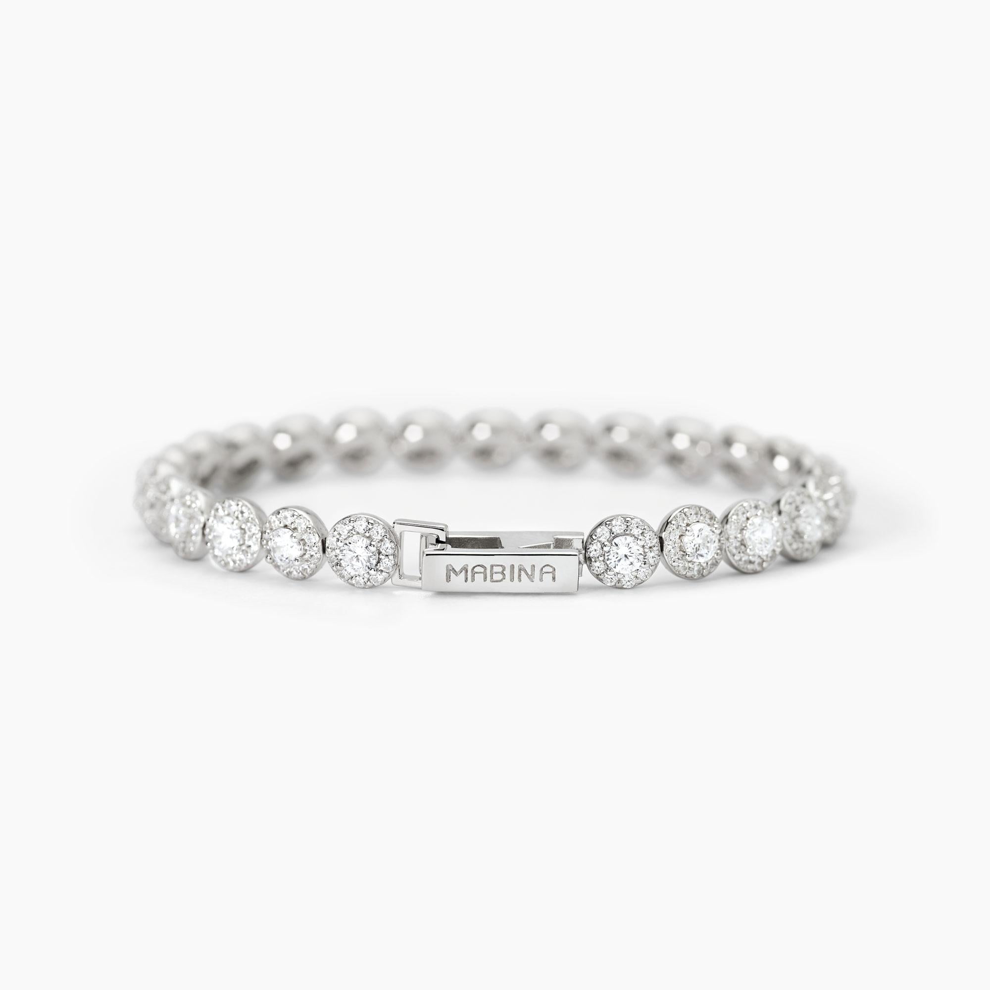 Bracciale donna  Mabina tennis in argento con zirconi bianchi