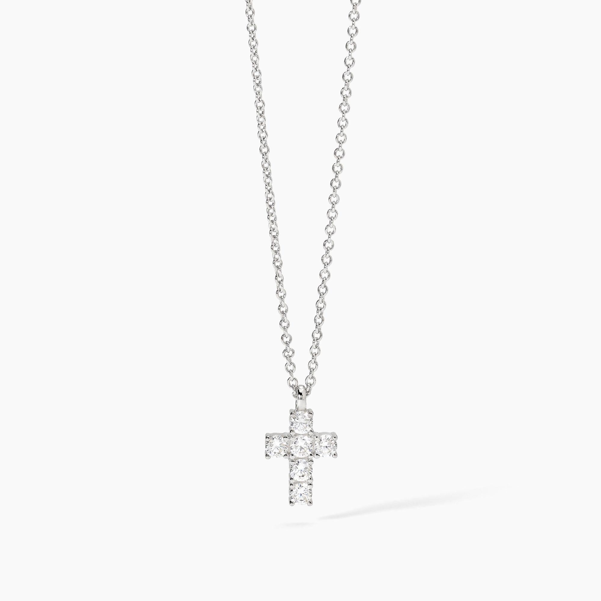 Collana  Mabina con ciondolo croce e zirconi