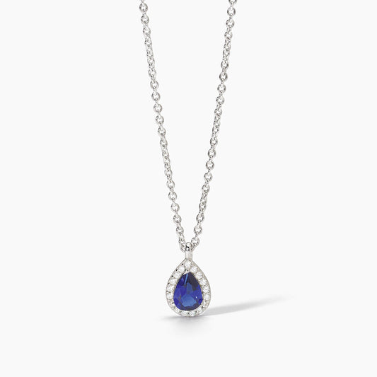 Collana  Mabina in argento con zaffiro sintetico e zirconi