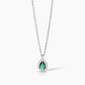 Collana  Mabina in argento con smeraldo sintetico e zirconi