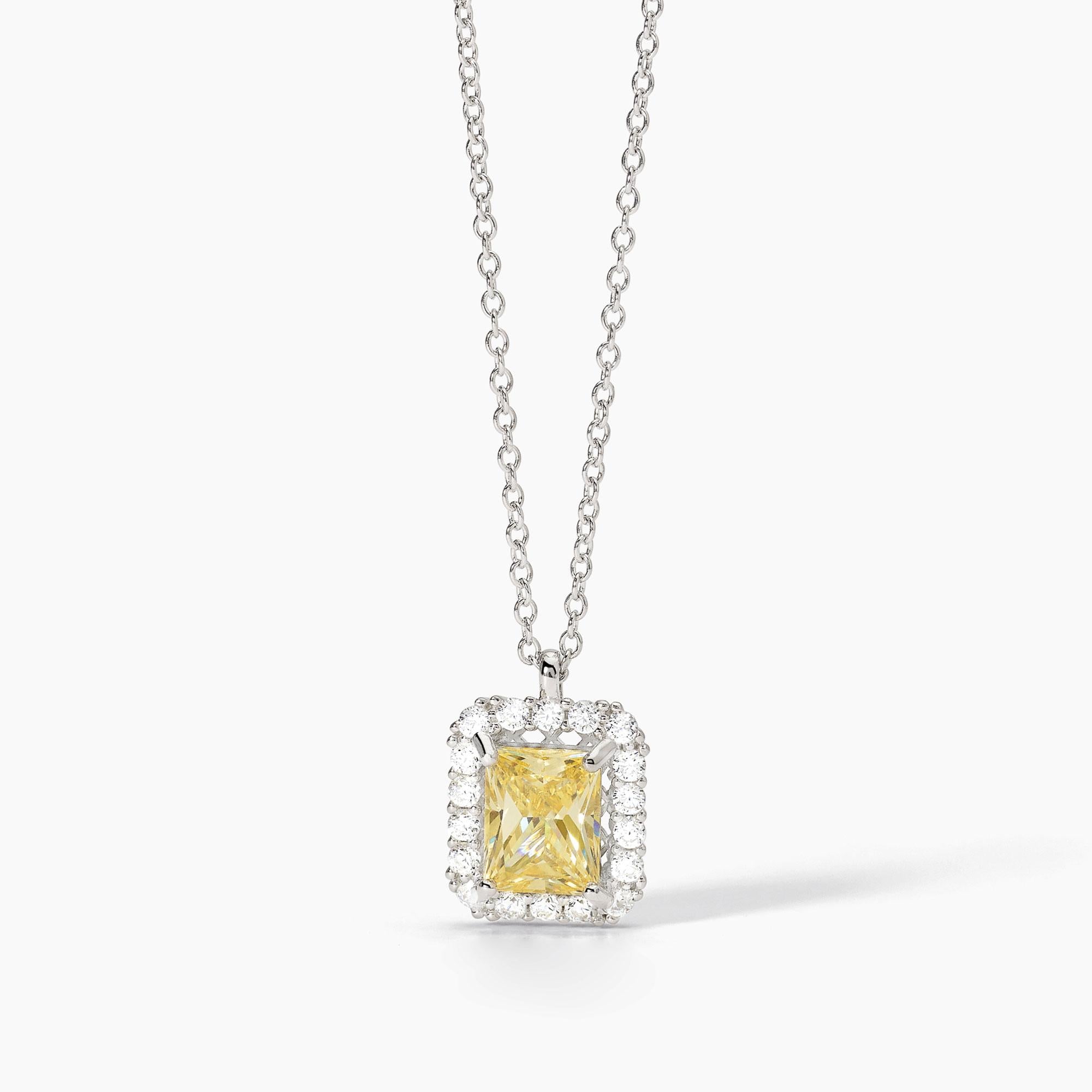 Collana  Mabina in argento con zircone Lemon