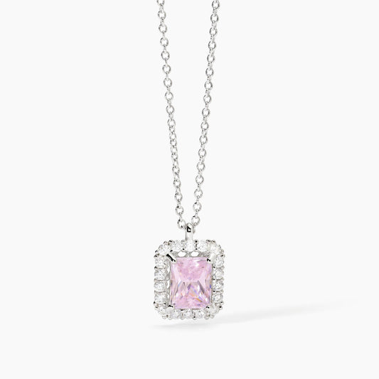 Collana  Mabina in argento con zircone rosa
