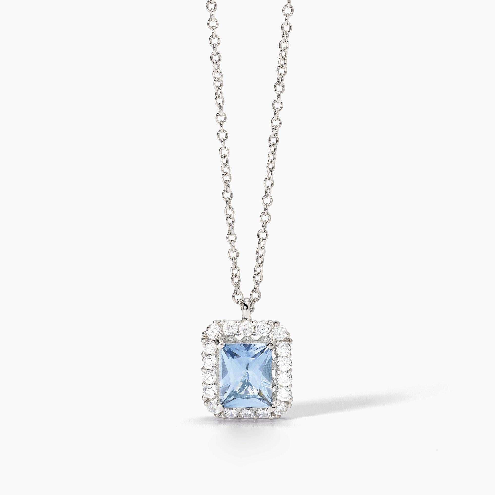 Collana  Mabina in argento con acquamarina sintetica
