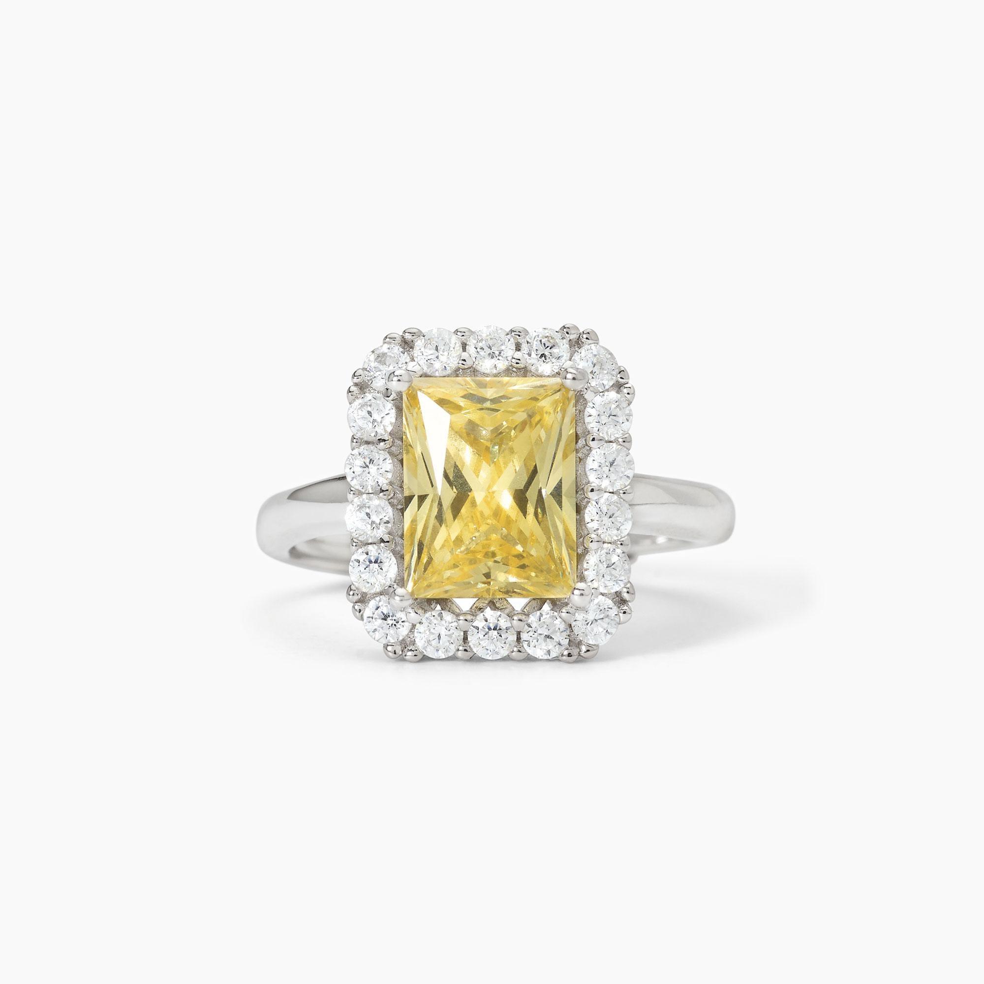 Anello donna Mabina in argento con zircone Lemon