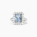 Anello donna Mabina in argento con acquamarina sintetica