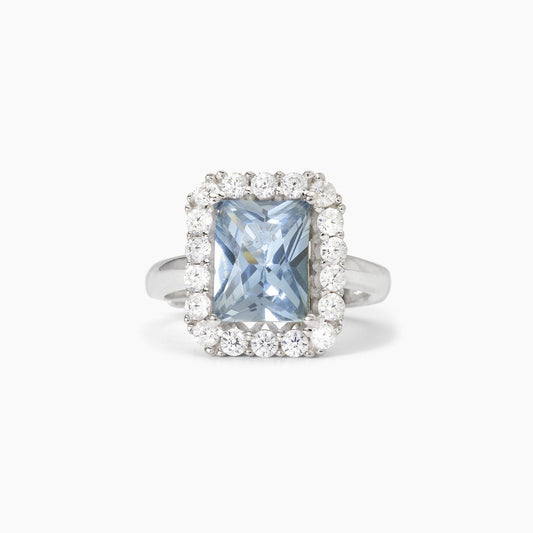 Anello donna Mabina in argento con acquamarina sintetica