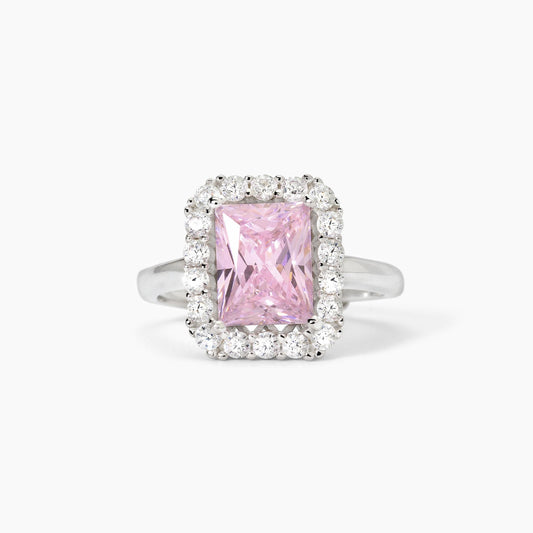 Anello donna Mabina in argento con zircone rosa