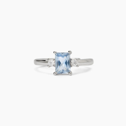 Anello donna Mabina in argento con acquamarina sintetica