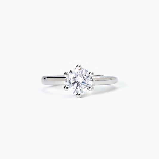 Anello donna Mabina in argento rodiato con zircone