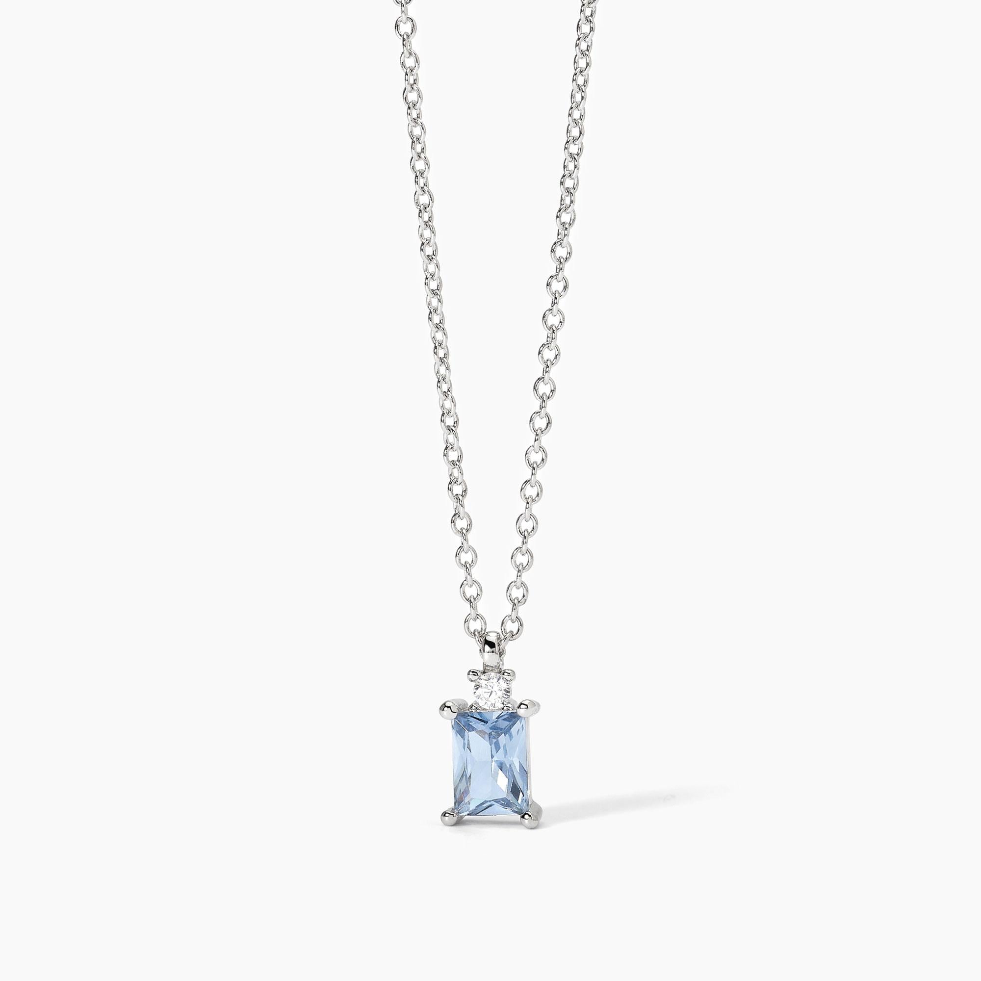 Collana  Mabina in argento con acquamarina sintetica