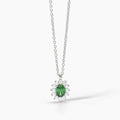 Collana  Mabina in argento con smeraldo sintetico