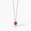 Collana  Mabina in argento con rubino sintetico
