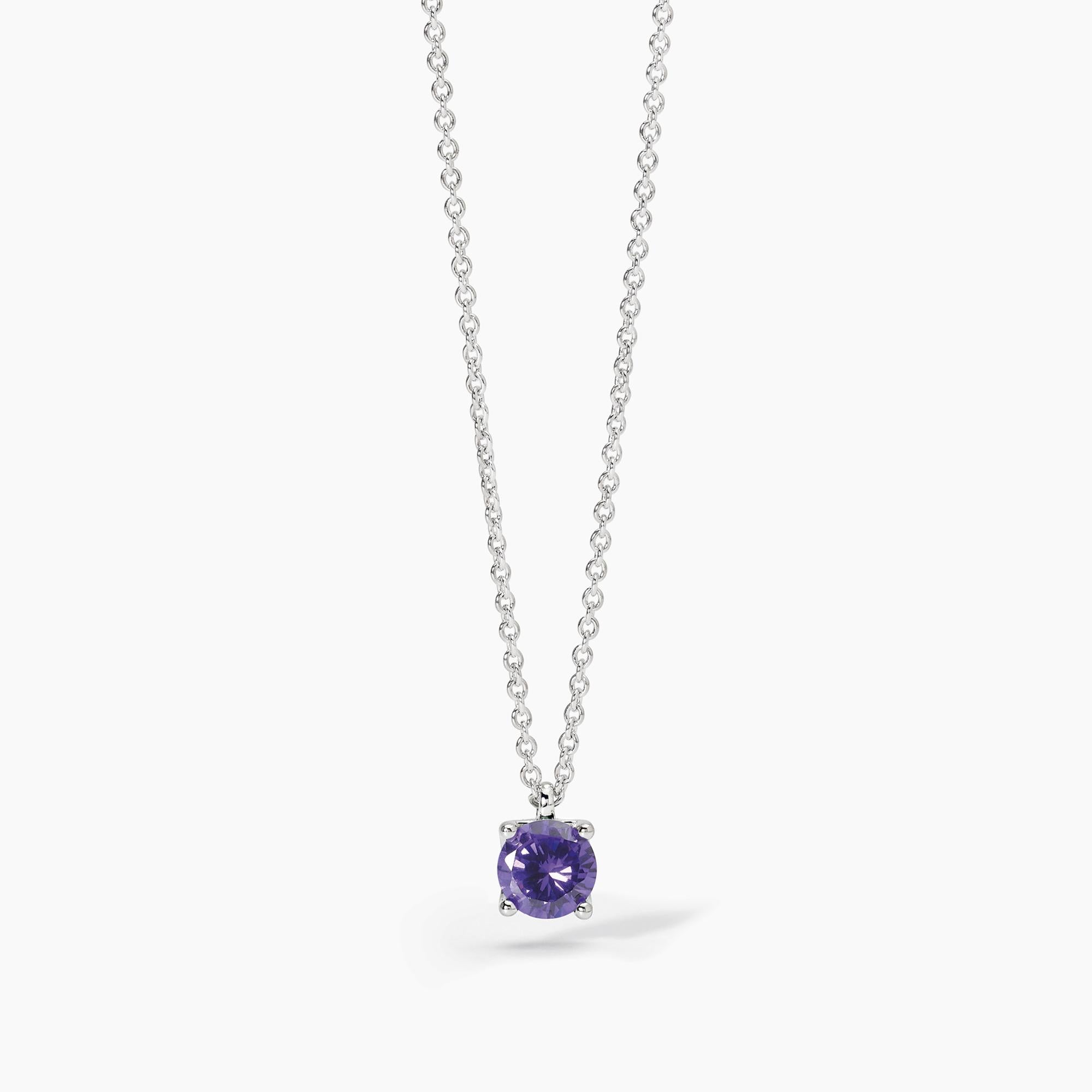 Collana  Mabina in argento con zircone viola