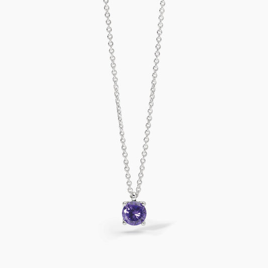 Collana  Mabina in argento con zircone viola
