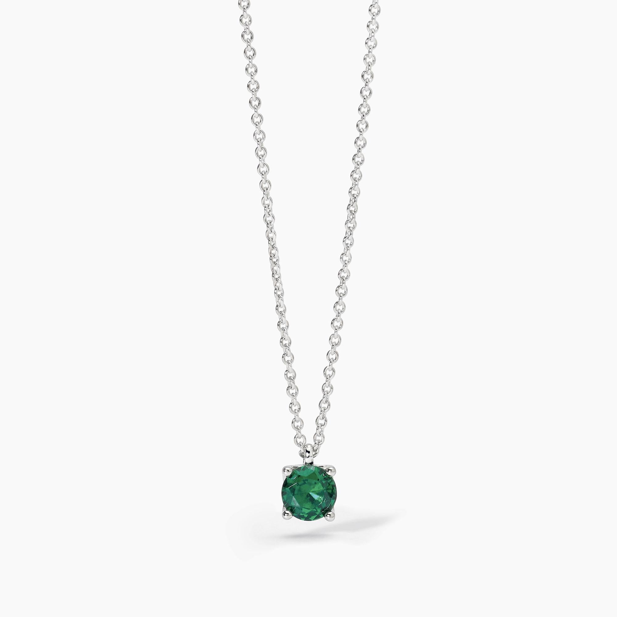 Collana  Mabina in argento con smeraldo sintetico