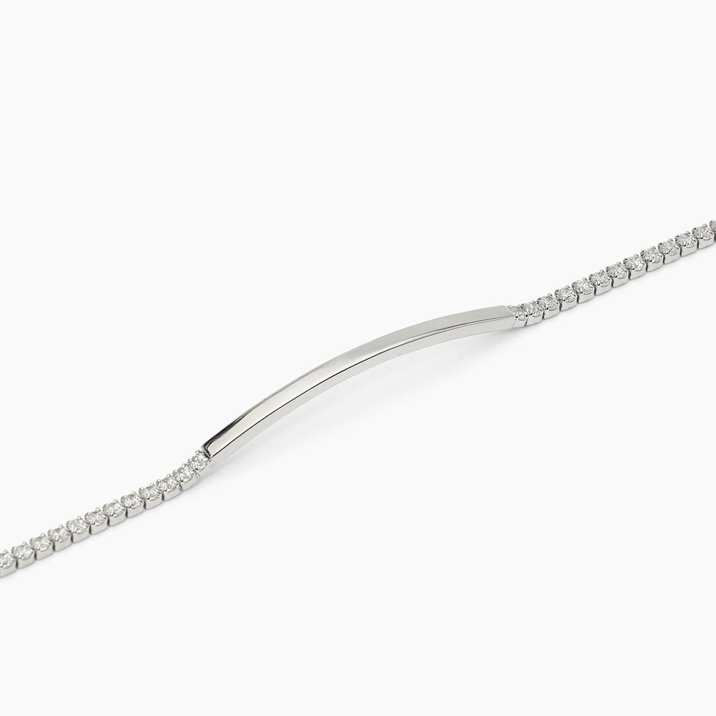 Bracciale Mabina Tennis in argento con piastra e zirconi bianchi