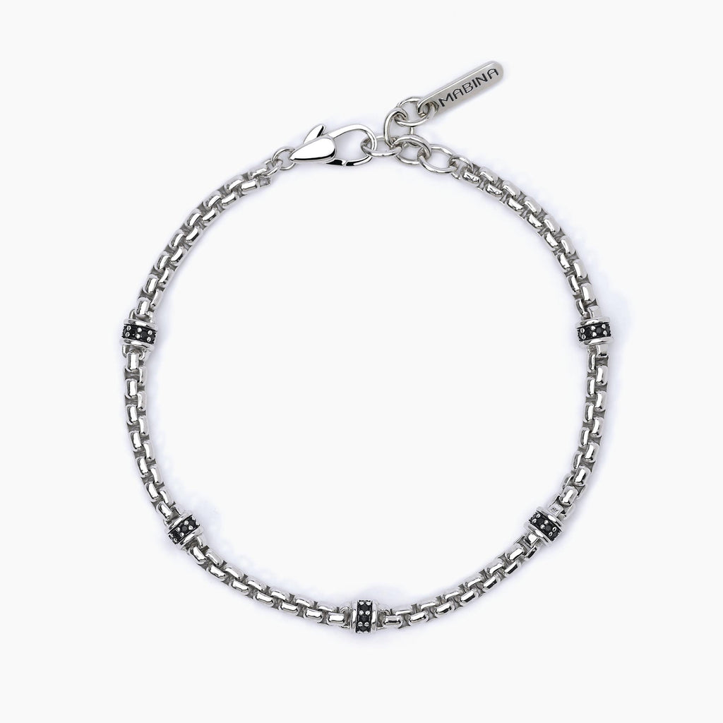Bracciale Mabina Tennis in argento con inserti neri