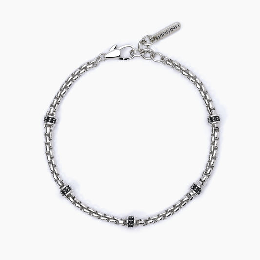Bracciale Mabina Tennis in argento con inserti neri