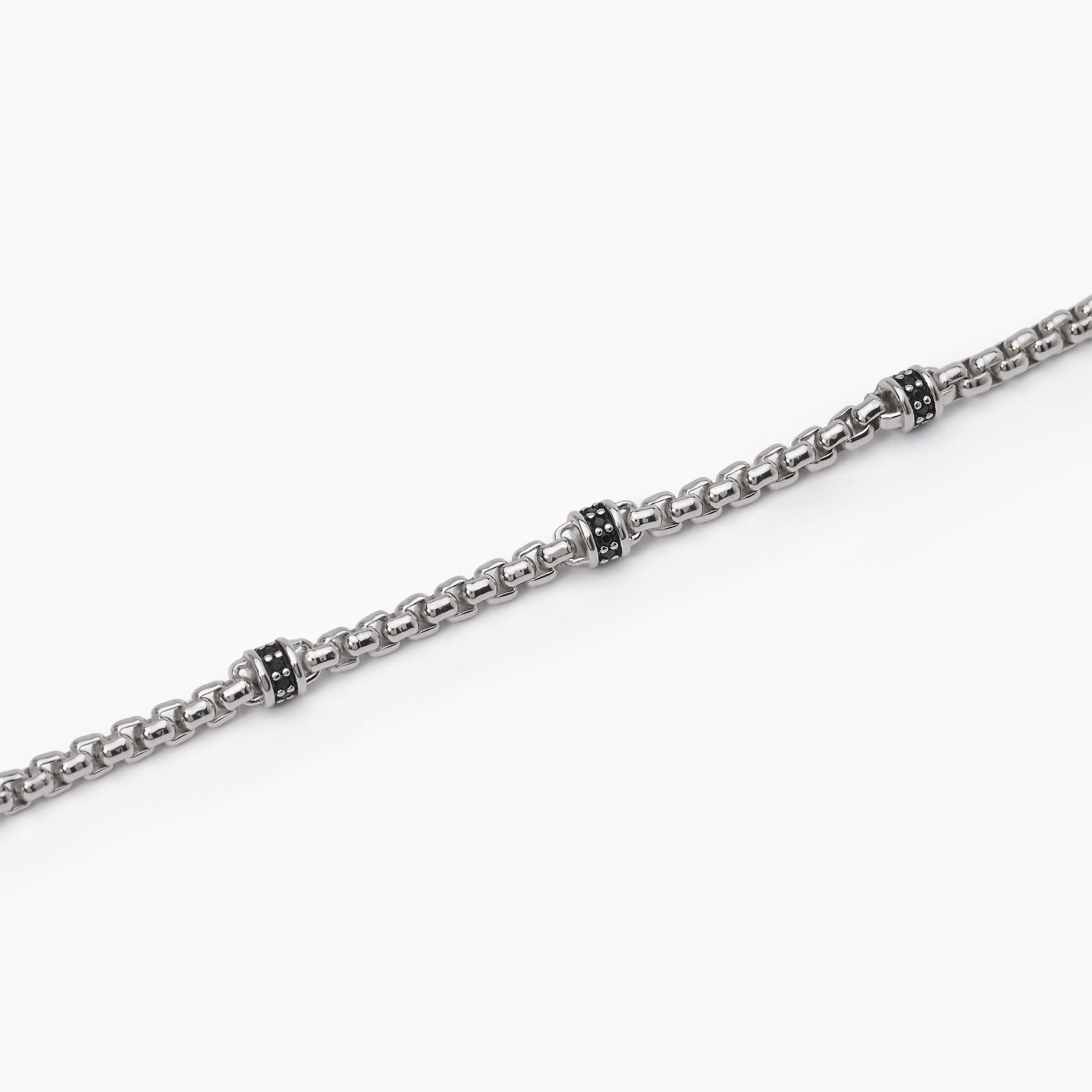 Bracciale Mabina Tennis in argento con inserti neri