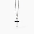 Collana Mabina uomo Croce e zirconi neri