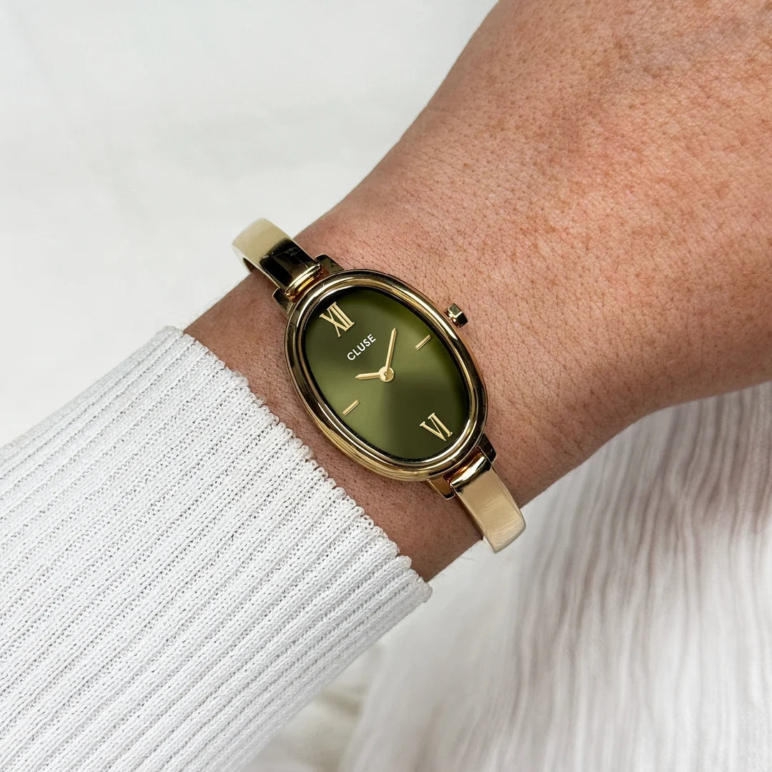 Orologio Cluse l’Ovale,oliva,gold