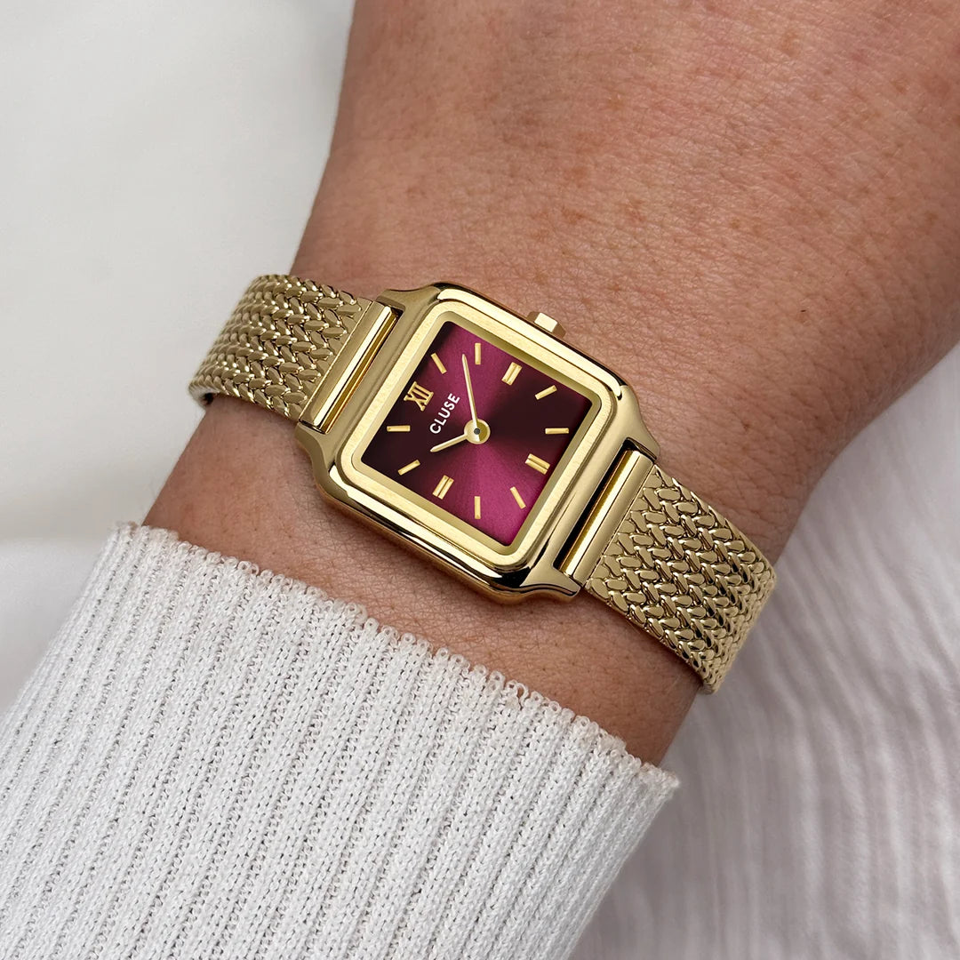 Orologio Cluse Gracieuse Mesh gold dark cherry
