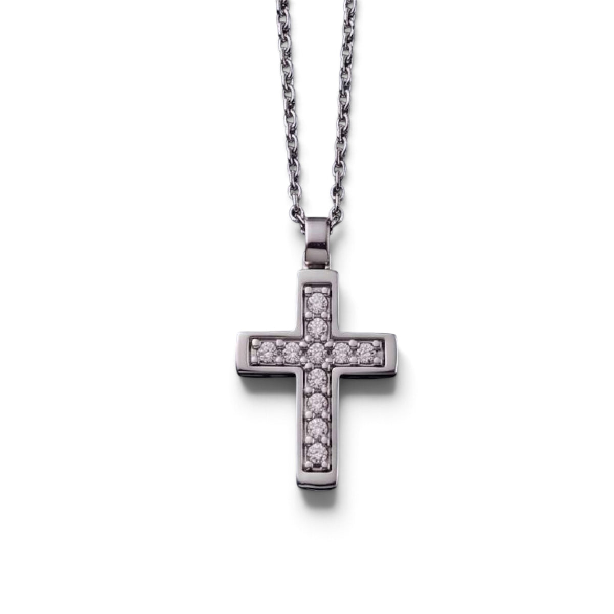 Collana uomo Héctor Croce argento e zirconi