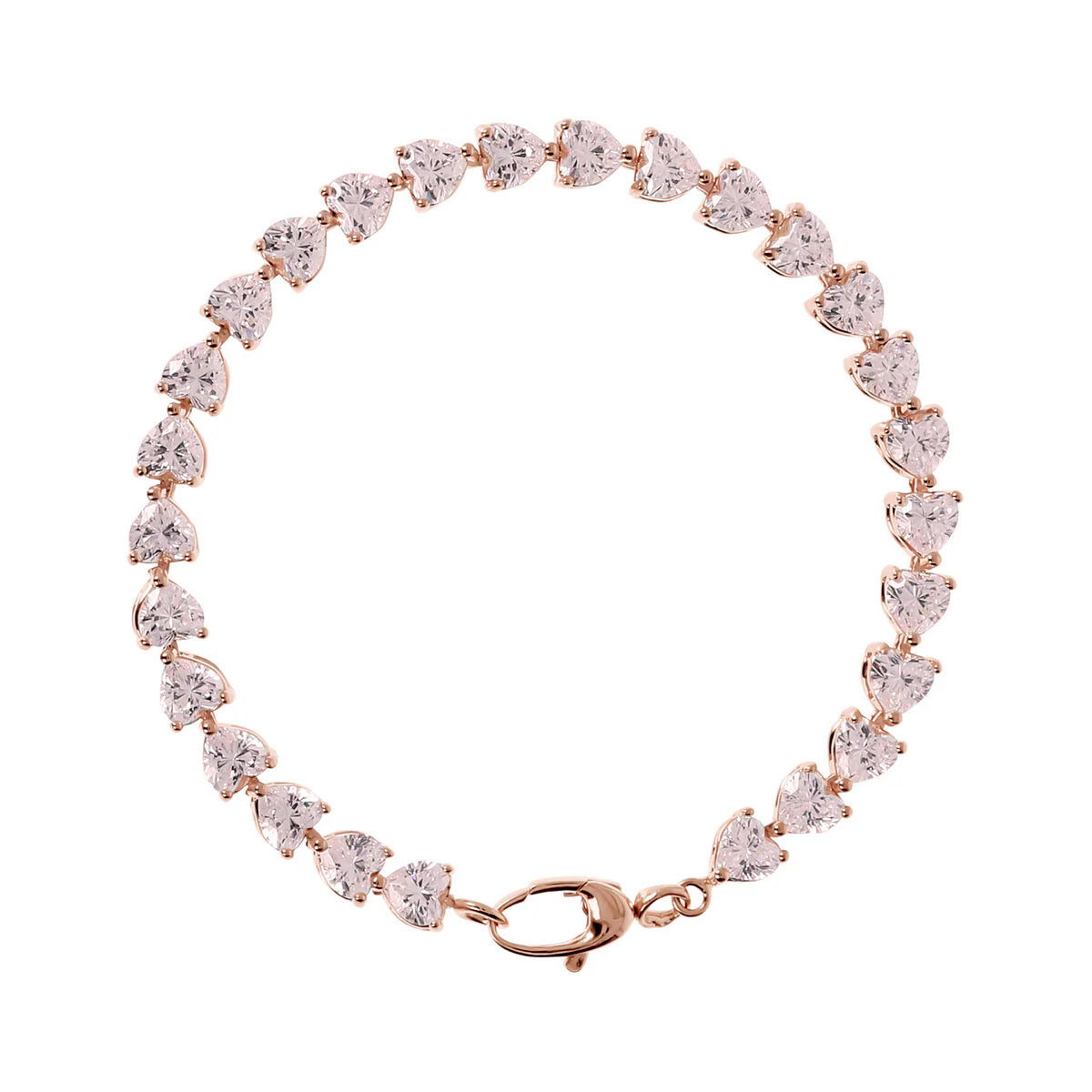 Bracciale Bronzallure Tennis Cuori cipria Cubic Zirconia