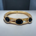Collana Diamond Accessori donna girogola tubolare con pietre nere