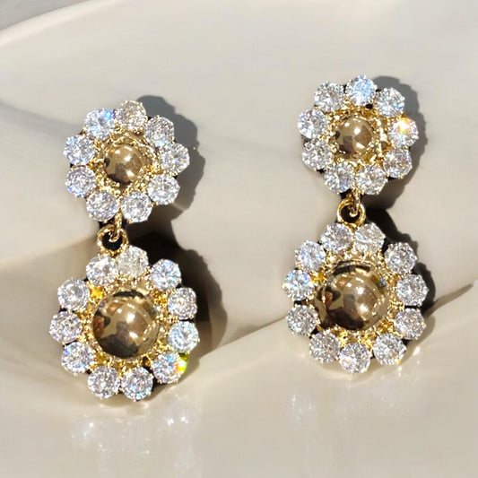 Orecchini Diamond Accessori Double Flowers