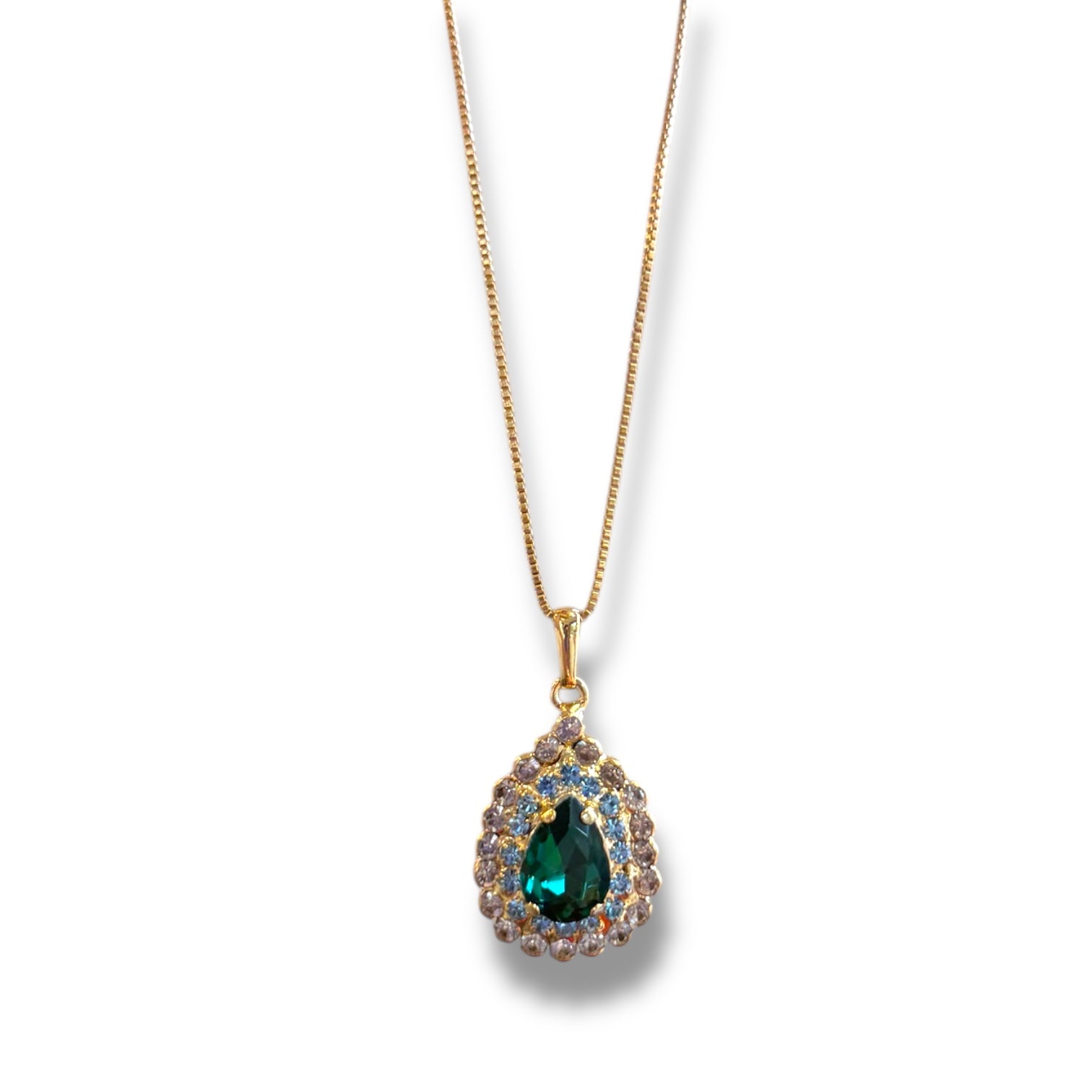 Collana Diamond Accessori donna goccia smeraldo