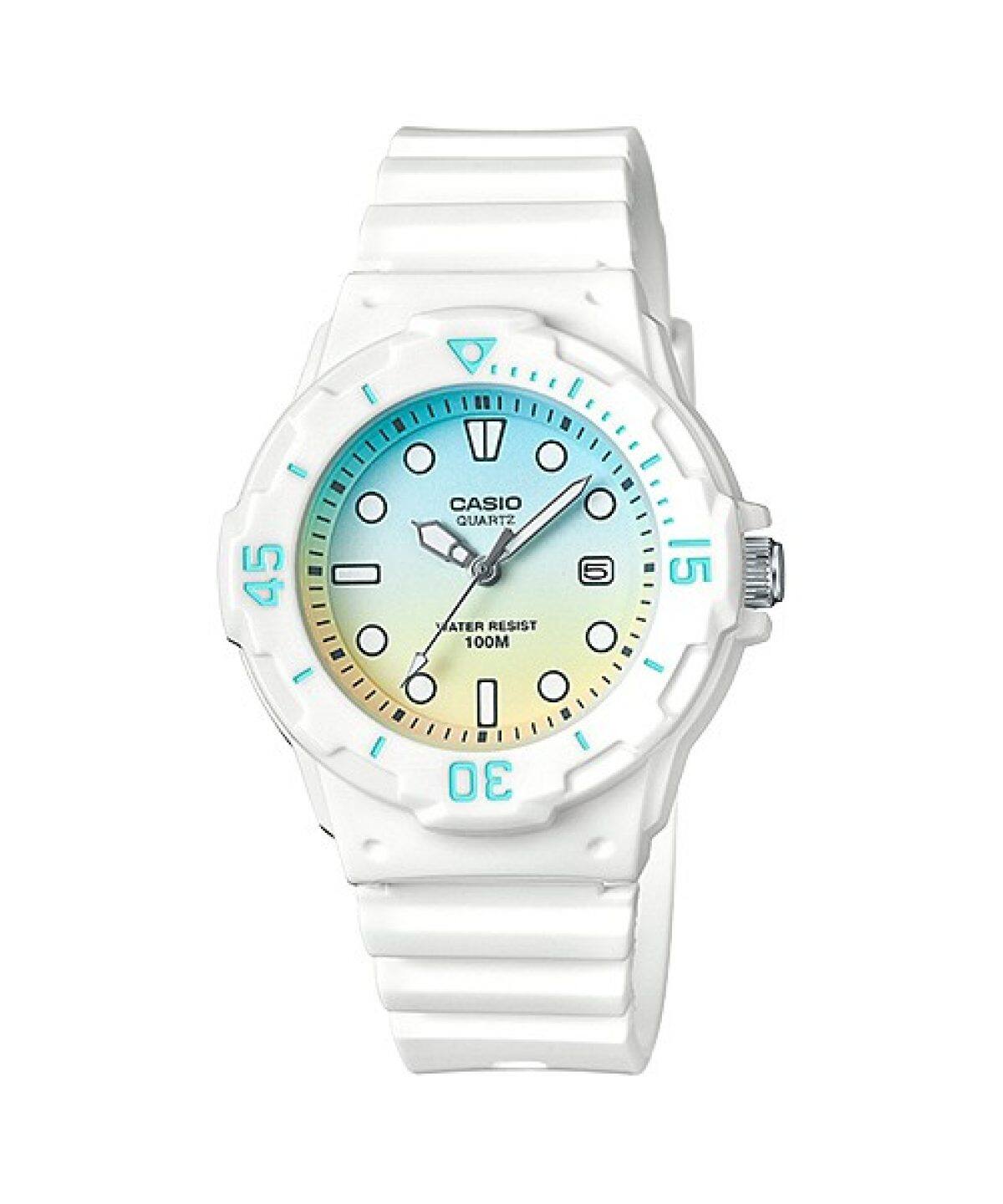 Orologio Casio bambino Analogico Bianco con quadrante celeste e giallo