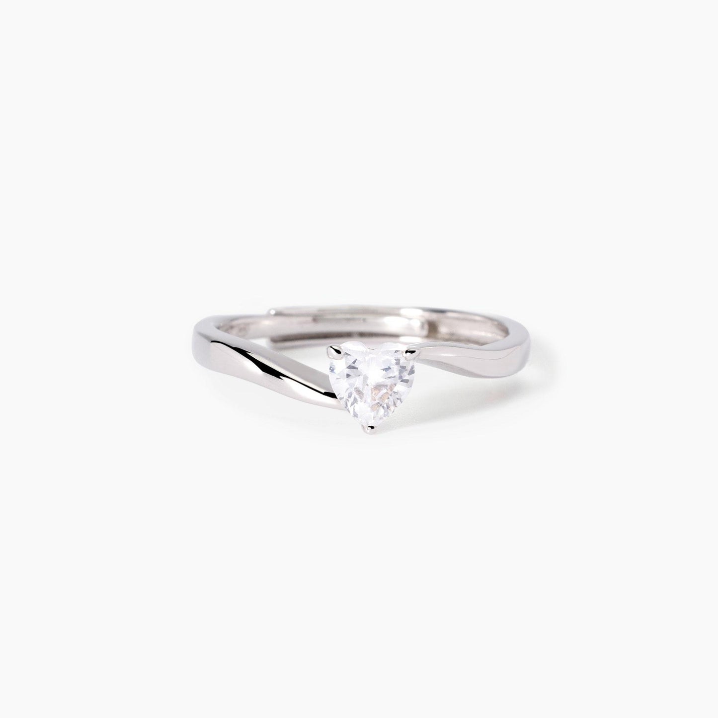 Anello donna Mabina in argento con zircone cuore