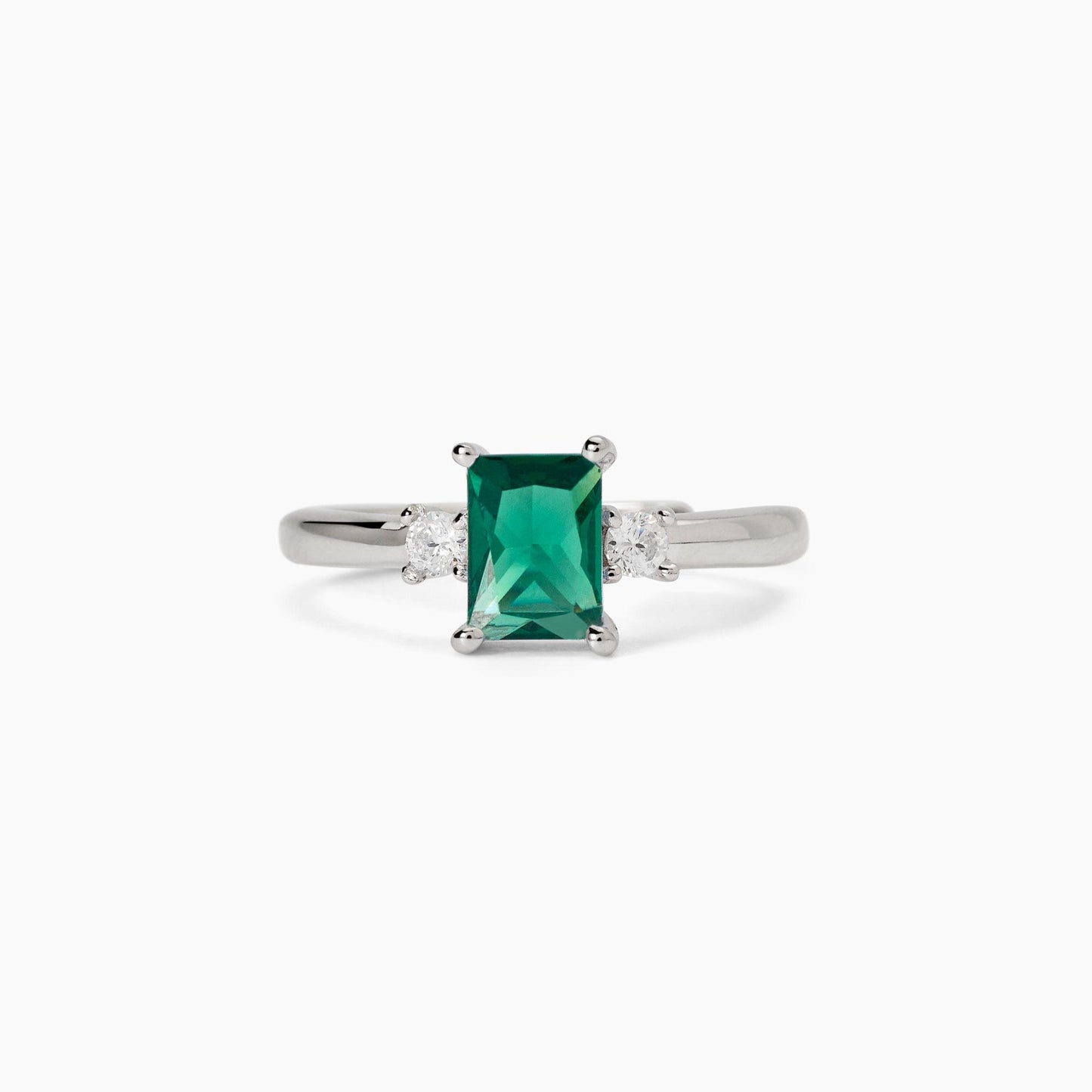 Anello donna Mabina in argento con smeraldo sintetico
