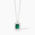 Collana  Mabina donna con smeraldo sintetico e zirconi
