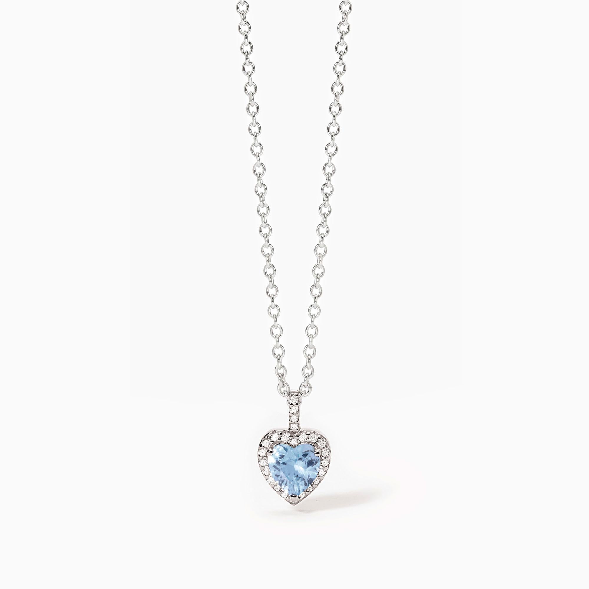 Collana  Mabina donna in argento con acquamarina sintetica