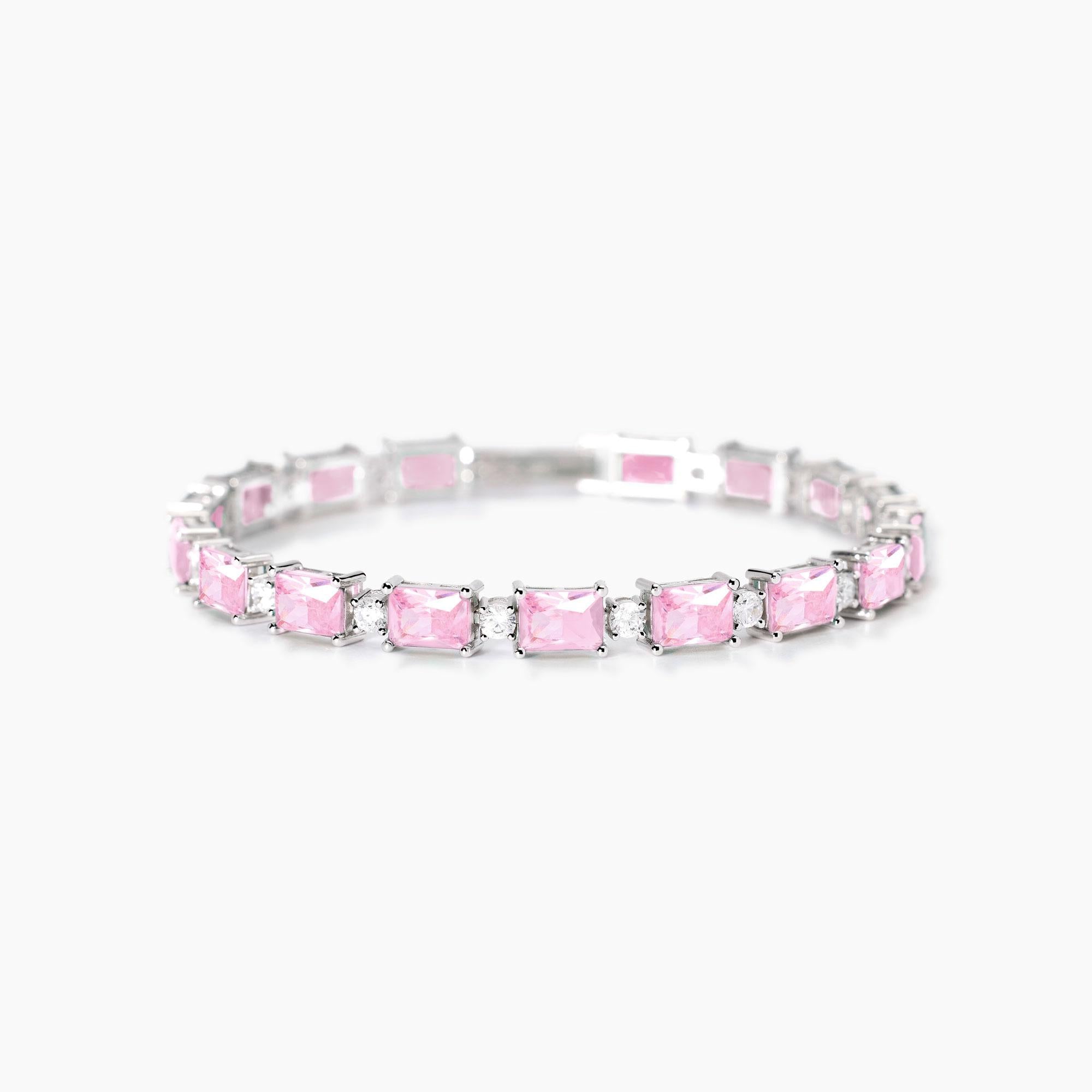 Bracciale donna  Mabina in argento con zirconi rosa