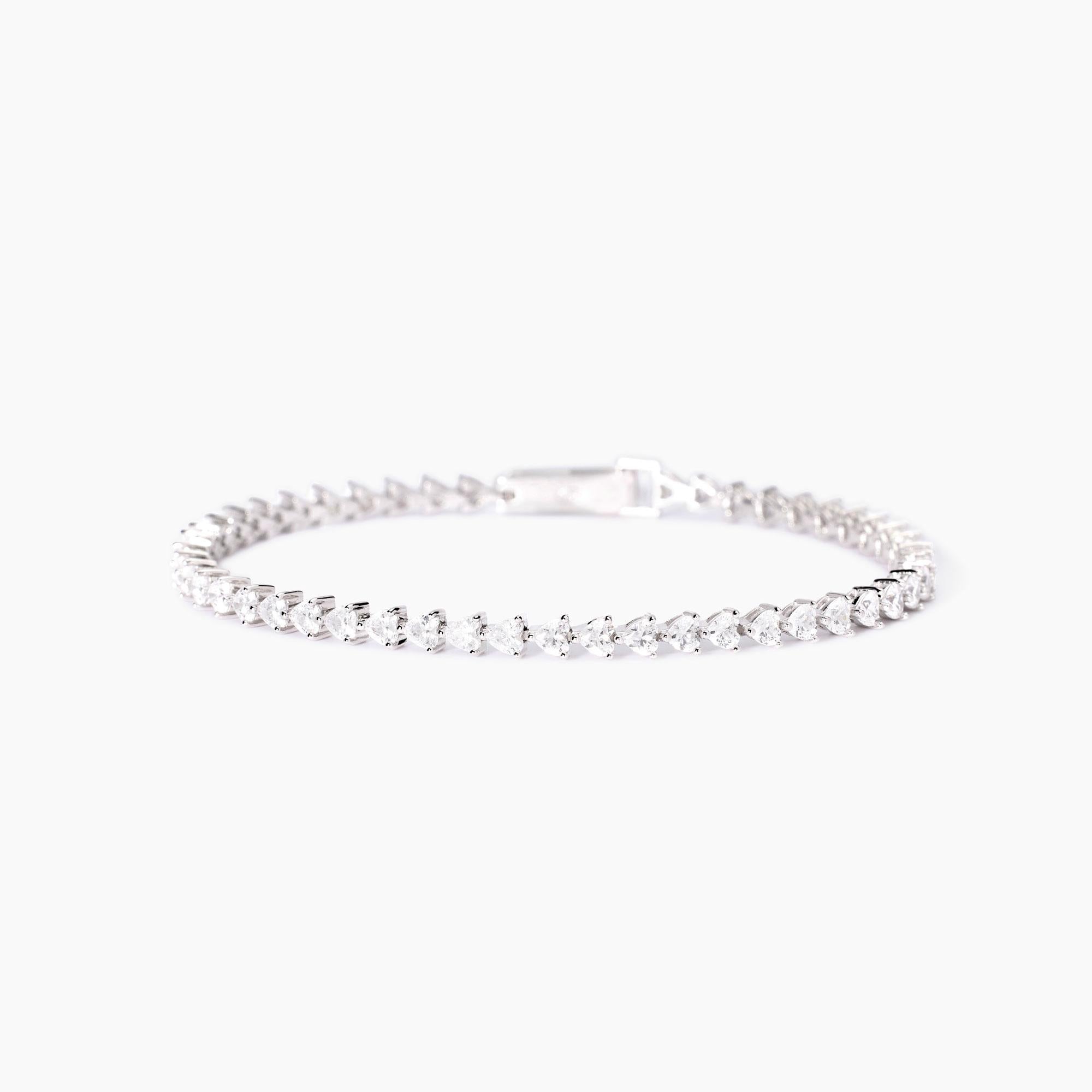 Bracciale donna  Mabina tennis con zirconi taglio cuore
